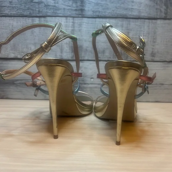 STEVE MADDEN NWT Jubliant Rainbow Metallic Strappy Buckle Detail Dress Sandals - Picture 9 of 12